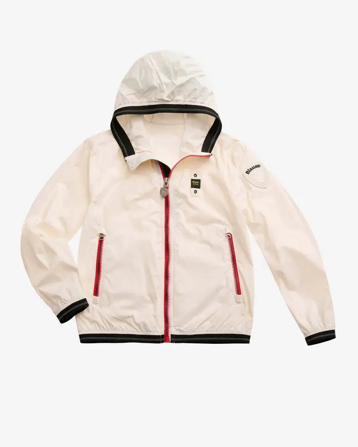 Giacca a vento Blauer Dodge avorio con dettagli rossi