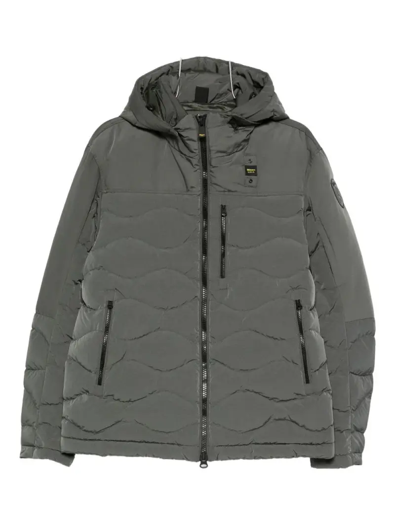 Blauer Giacca trapuntata verde con cappuccio