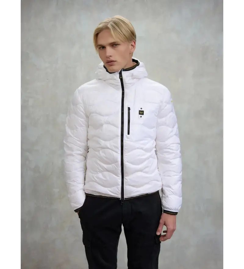 Blauer per uomo 25WBLUC03074 Giacca in piumino bianco ondulato Wave, Casual, Poliestere