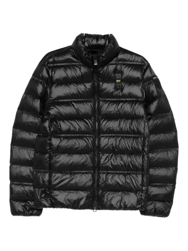 Blauer Piumino con zip nero