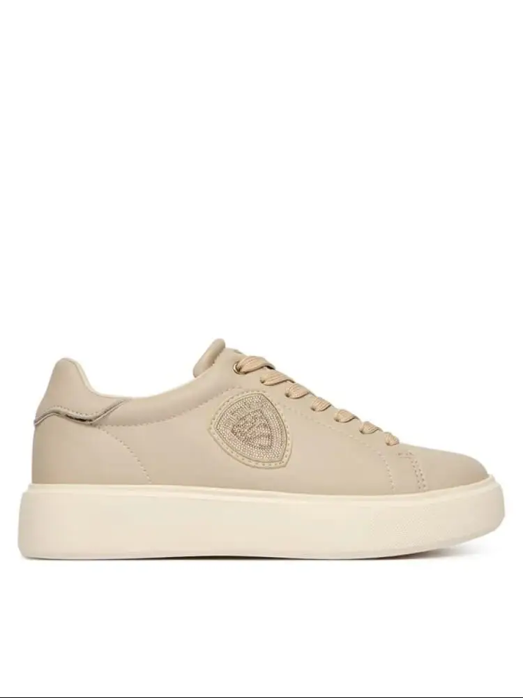 Blauer scarpe beige donna logo sul lato
