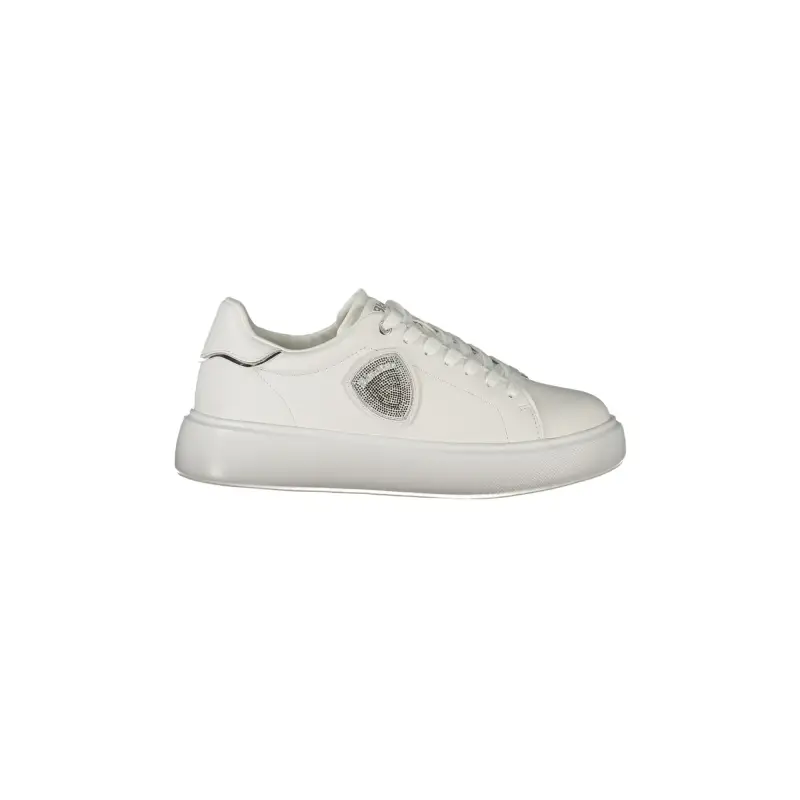 Blauer Scarpe Sneakers Donna Bianche con Dettagli Argento e Strass / Bianco