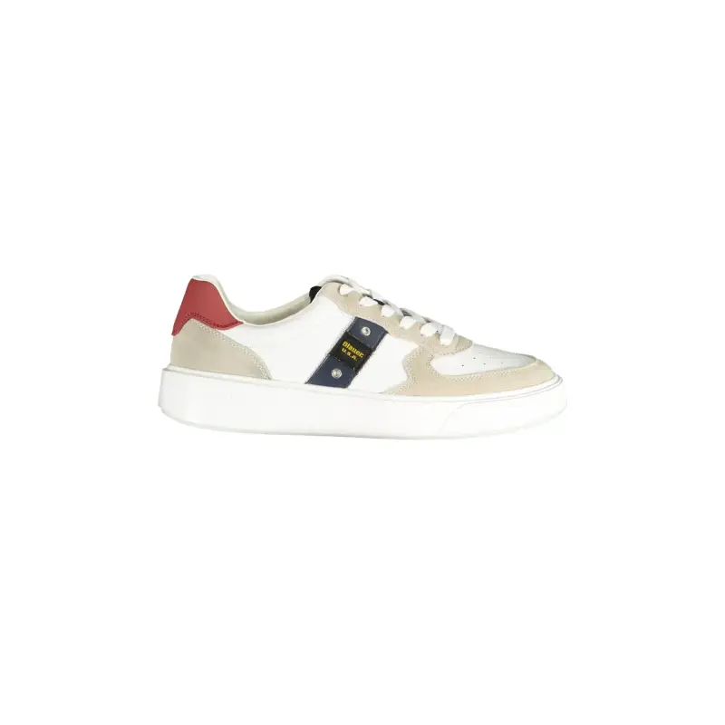 Blauer Scarpe Sneakers Uomo Bianche con Dettagli a Contrasto e Plantare Removibile / Bianco