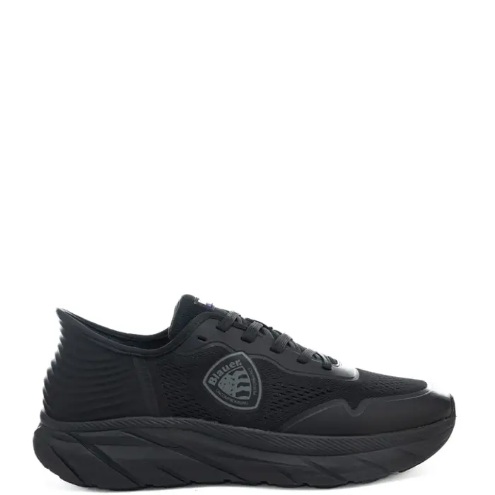 Blauer sneakers da uomo in pelle e tessuto tecnico nere