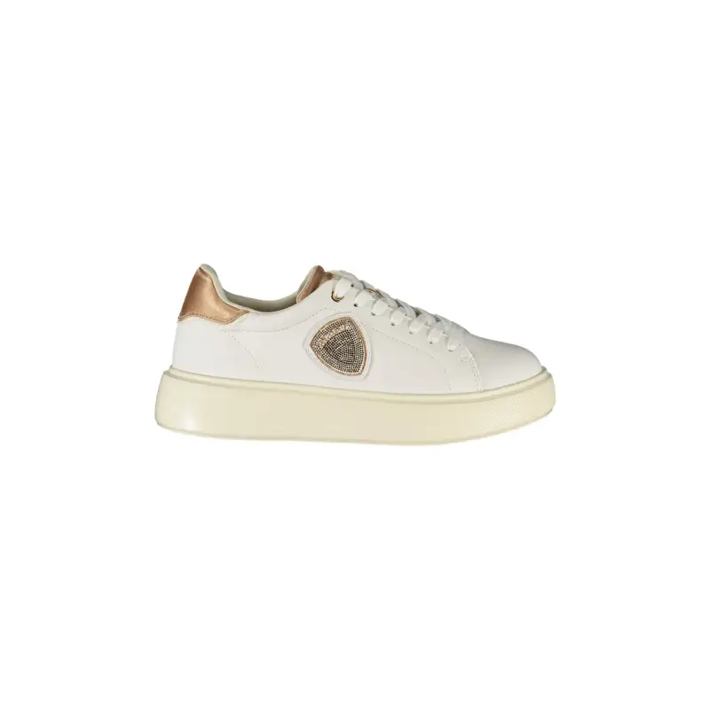 Blauer Sneakers Donna Bianche con Lacci e Dettagli in Bronzo / Bianco