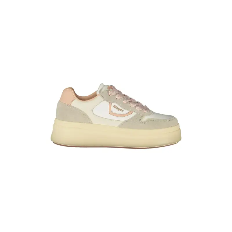 Blauer Sneakers Donna Bianche con Lacci e Dettagli in Crema/Rosa / Bianco