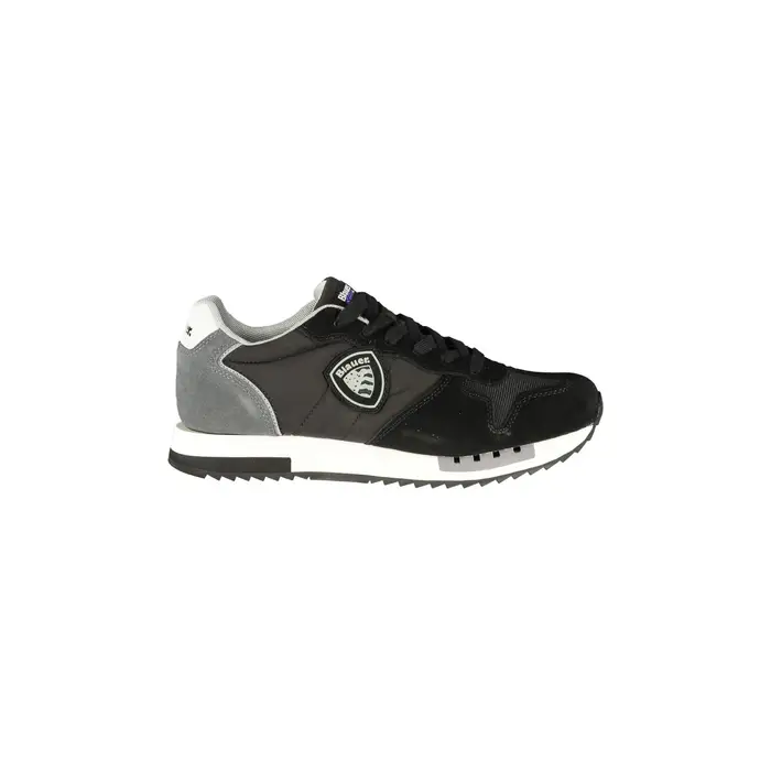 Sneakers Uomo Nere Doppio Laccio a Contrasto Nero