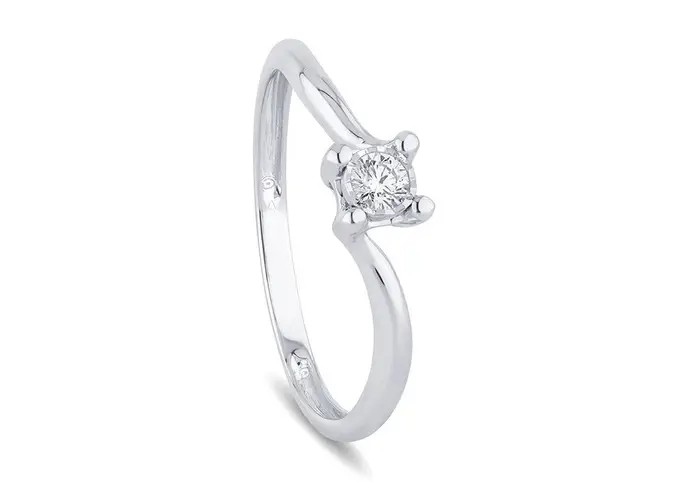 BLISS Anello In Oro Bianco Con Diamante - Bl Lumina