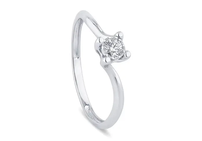BLISS Anello In Oro Bianco Con Diamante - Bl Lumina