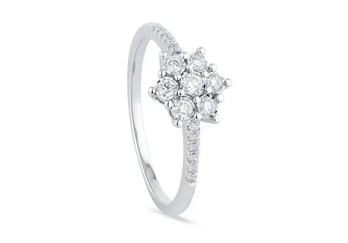 BLISS Anello In Oro Bianco Con Diamante - Bl Lumina