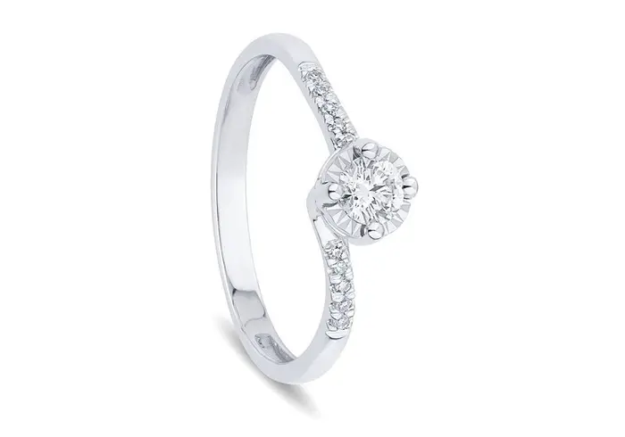 BLISS Anello In Oro Bianco Con Diamante - Bl Meraviglia