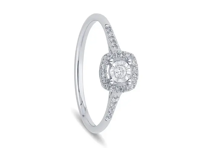 BLISS Anello In Oro Bianco Con Diamante - Bl Rugiada