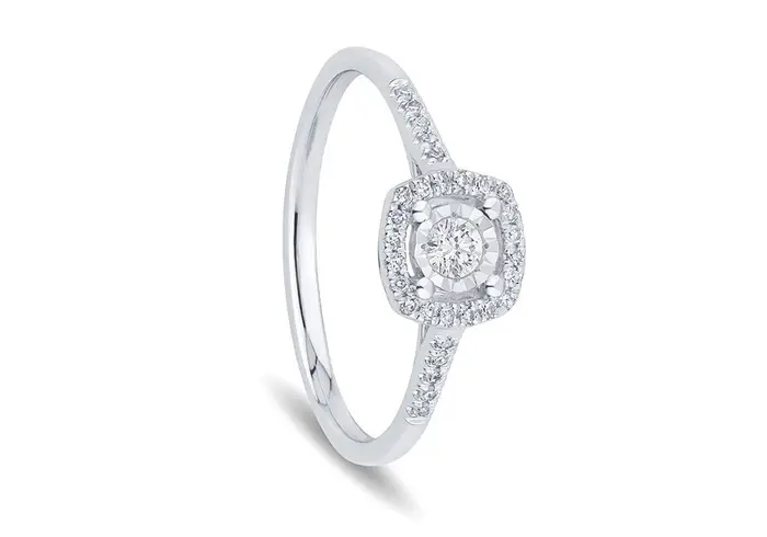 BLISS Anello In Oro Bianco Con Diamante - Bl Rugiada