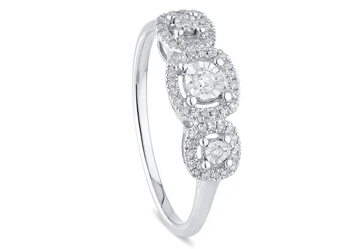 BLISS Anello In Oro Bianco Con Diamante - Bl Rugiada