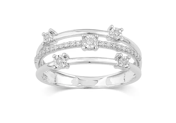 BLISS Anello In Oro Bianco Con Diamante - Bl Via Lattea