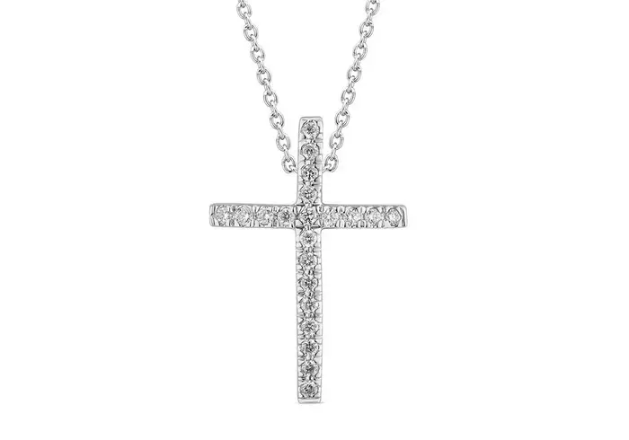 BLISS Collana In Oro Bianco Con Diamante - Bl Le Croci