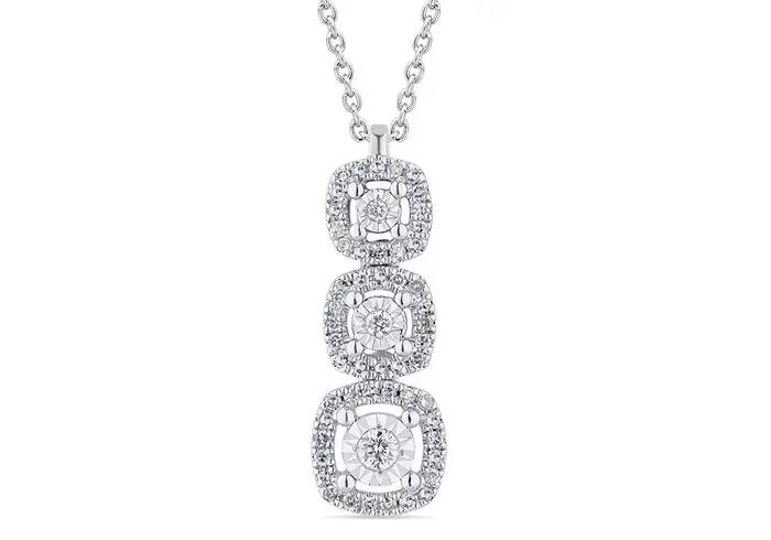BLISS Collana In Oro Bianco Con Diamante - Bl Rugiada
