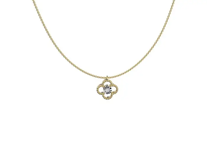 BLISS Collana In Oro Giallo Con Diamante - Le Ninfee