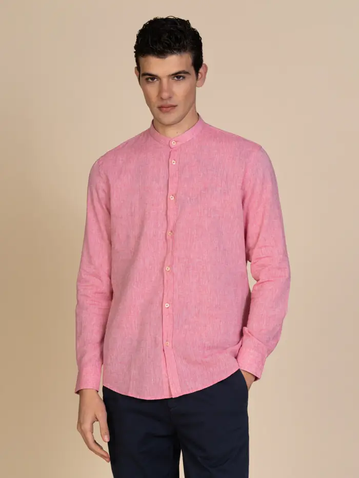 BLOOKER Camicia in lino collo coreana Colore
