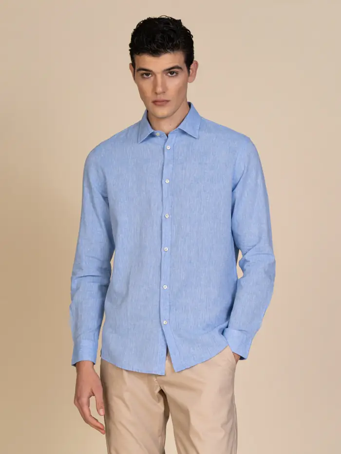 BLOOKER Camicia in lino collo francese Colore