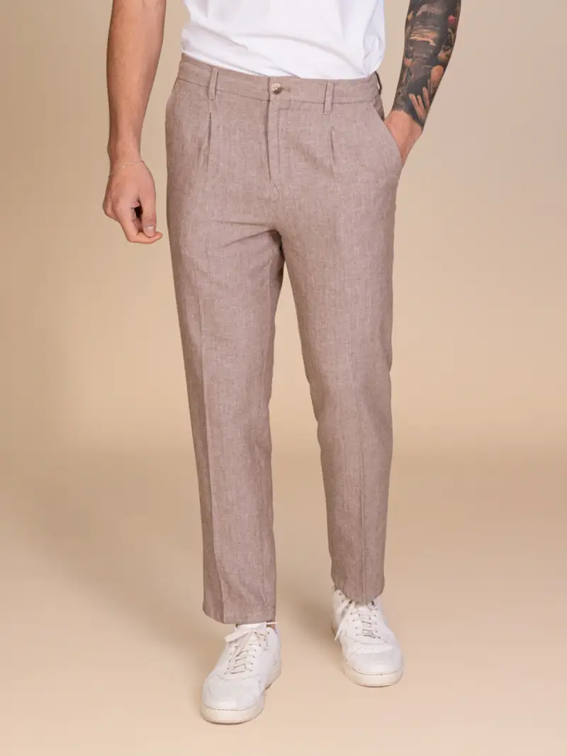 BLOOKER Pantaloni chino lino e cotone Colore