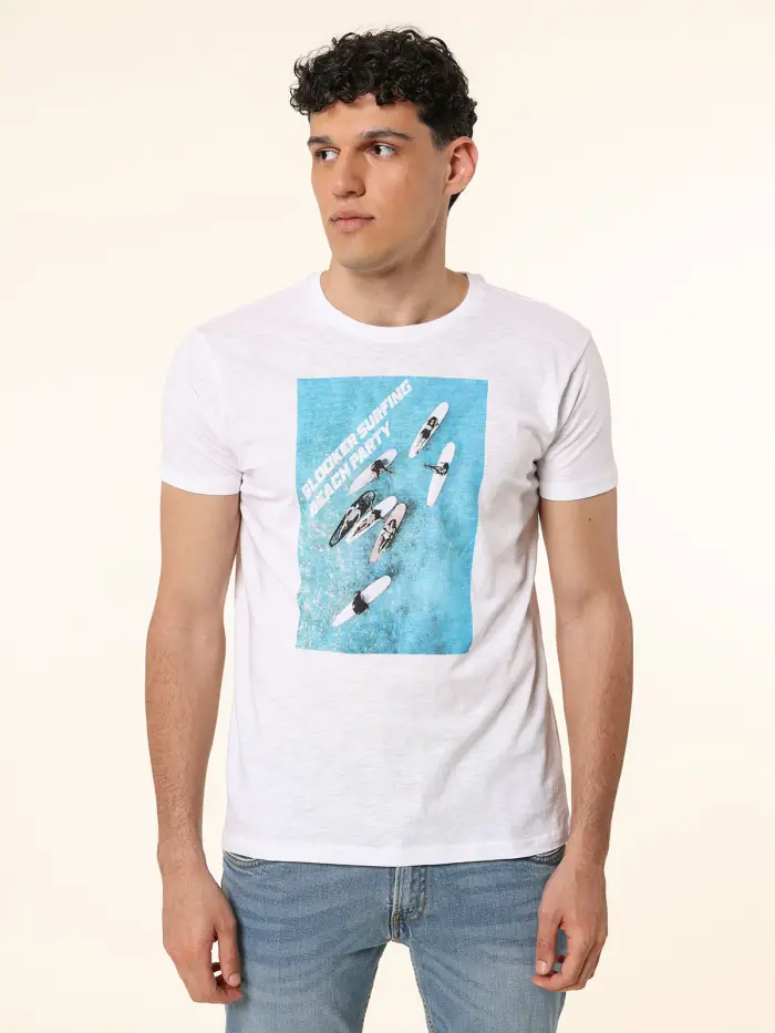 BLOOKER T-Shirt cotone fiammato con stampa Colore
