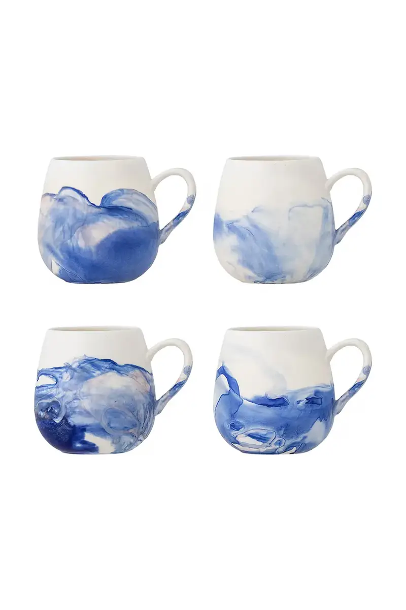 set tazze Lyre 8 x 8 cm pacco da 4 colore blu