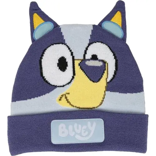 CERDÁ LIFE'S LITTLE MOMENTS Bluey Gorro Punto Aplicaciones Cappello a Maglia, Blu, One Size Unisex Kids