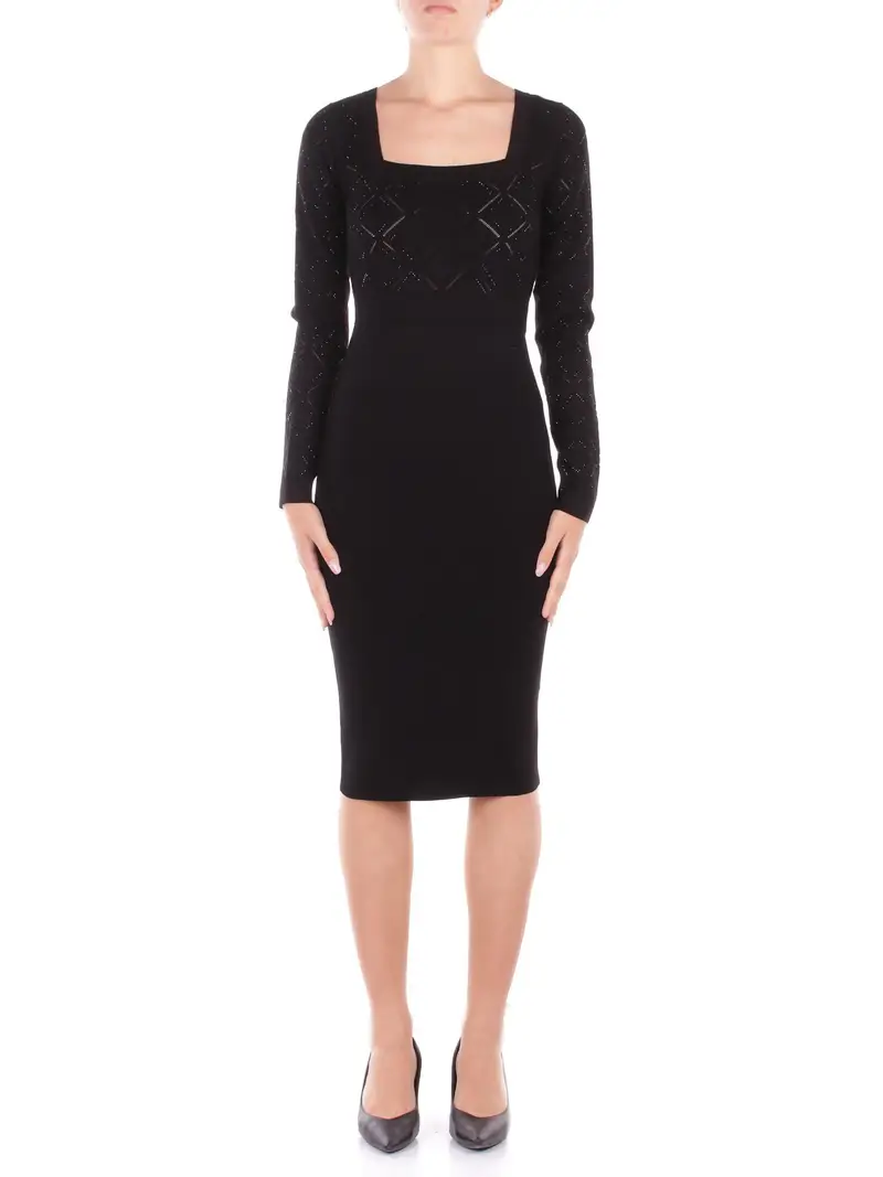 BLUGIRL BLUMARINE Abito Donna Nero Ecs kat abito maglia visc