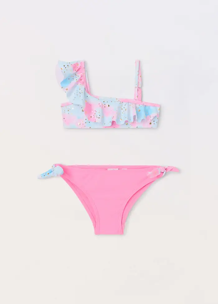 Blukids Bikini Con Rouches Bambina, Unisex, Rosa pastello