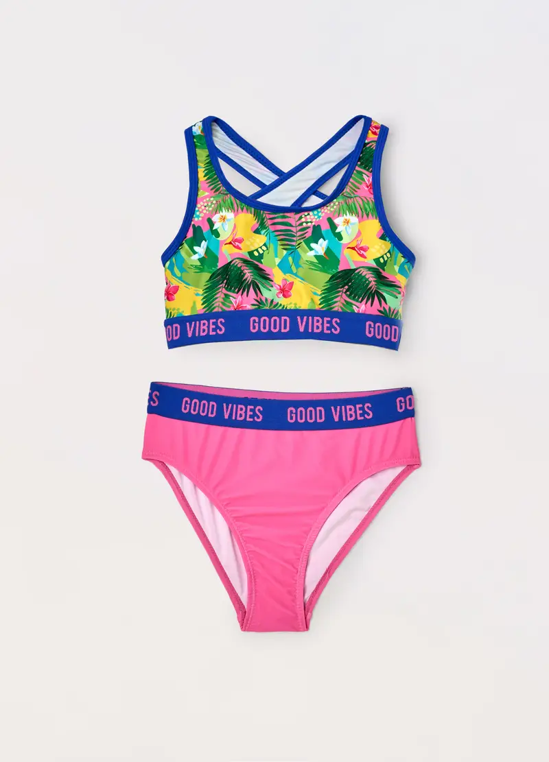 Blukids Bikini Con Stampa Ragazza, Unisex, Rosa/Viola, Taglia: 8-9