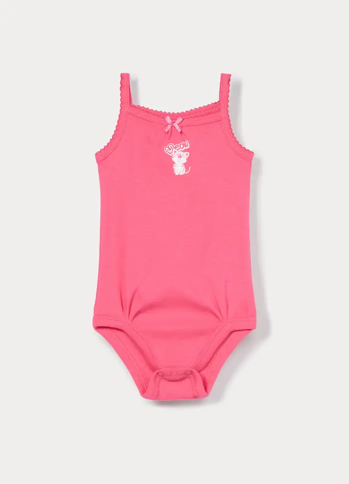 Blukids Body In Costina Di Puro Cotone Neonata, Rosa fuxia
