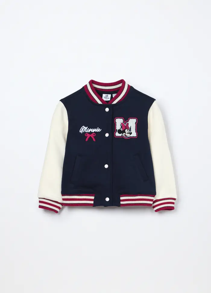 Blukids Bomber Varsity In Felpa Misto Cotone Neonata, Bambina, Blu scuro