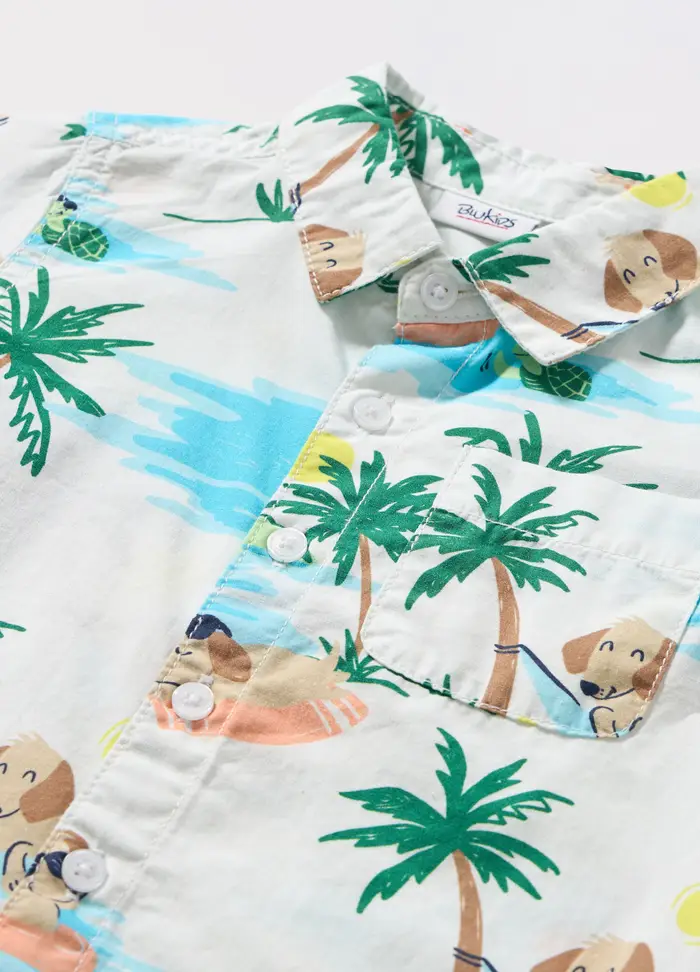 Blukids Camicia In Puro Cotone Neonato, Bambino, Bianco