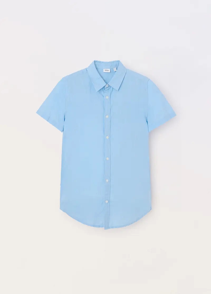 Blukids Camicia Misto Lino Ragazzo, Bambino, Azzurro cielo