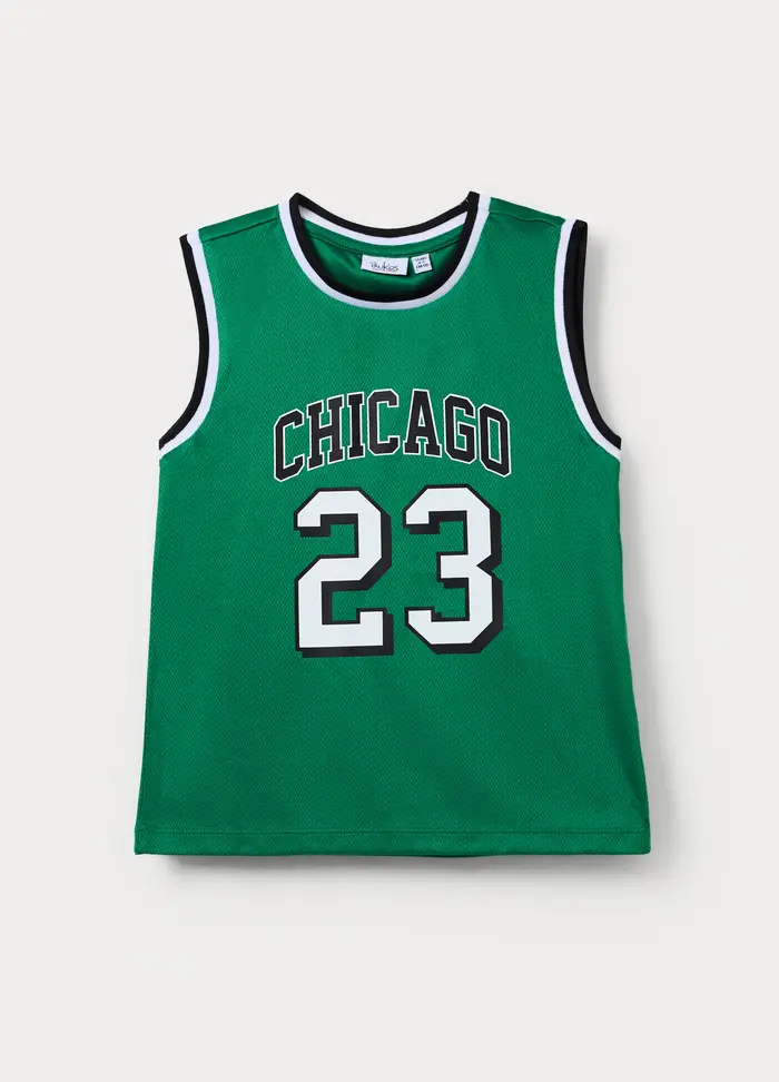 Blukids Canotta Mesh Bambino, Verde foglia