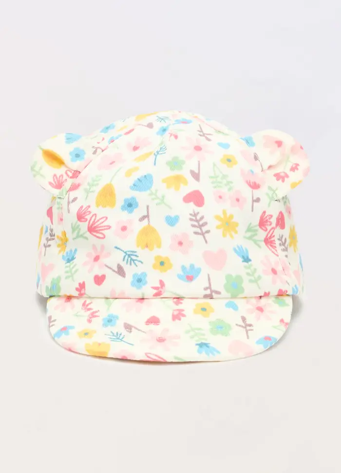 Blukids Cappello Da Baseball In Twill Di Puro Cotone Neonata, Bambina, Bianco