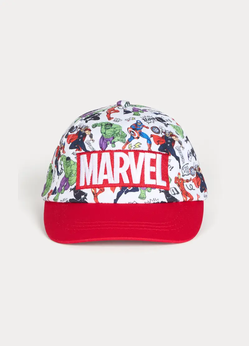 Blukids Cappello Da Baseball Marvel In Twill, Bambino, Bianco/Rosso