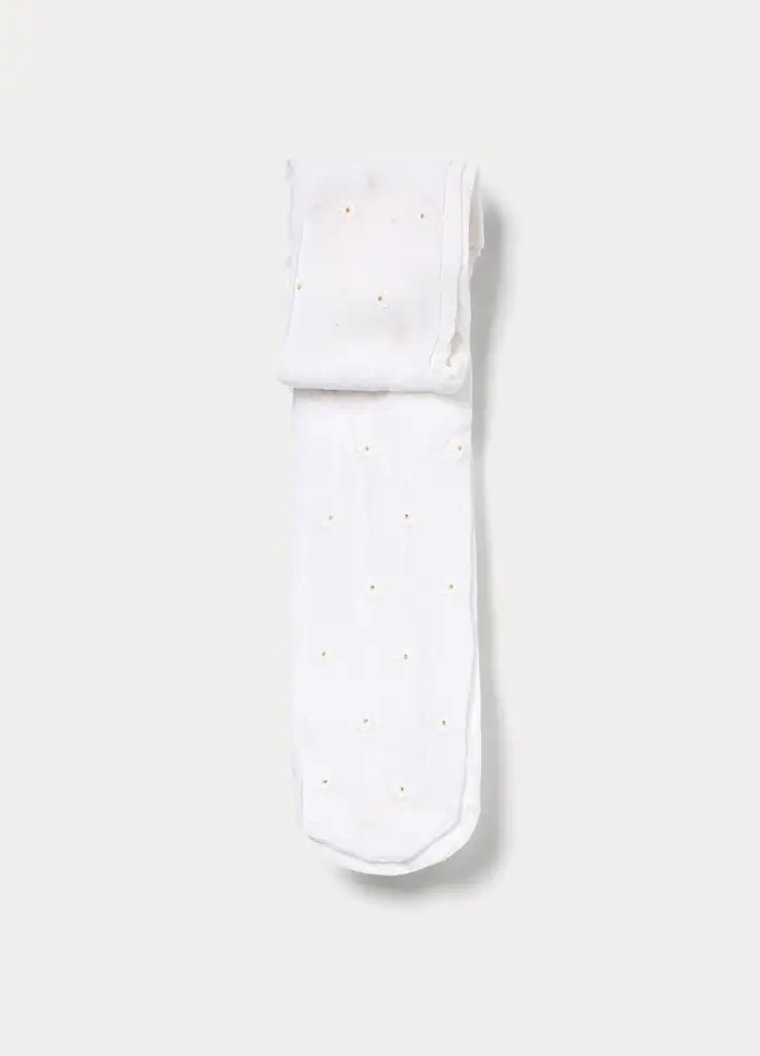 Collant Con Stampa, Bambina, Bianco
