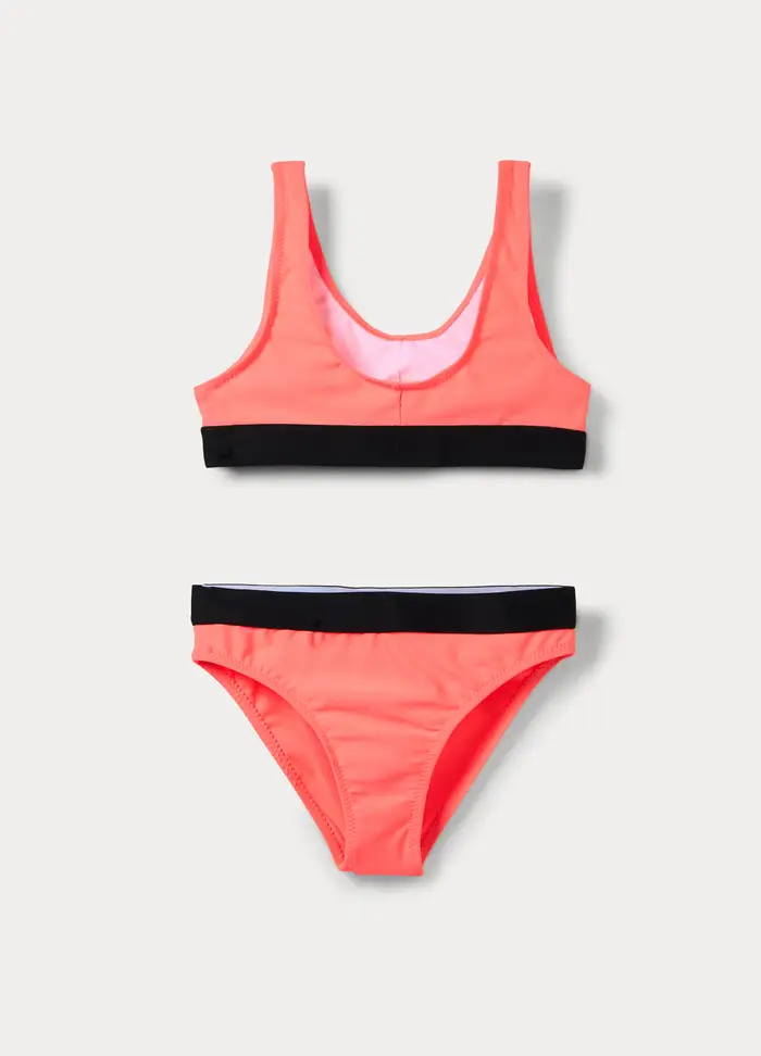 Blukids Costume Bikini Ragazza, Unisex, Rosso chiaro