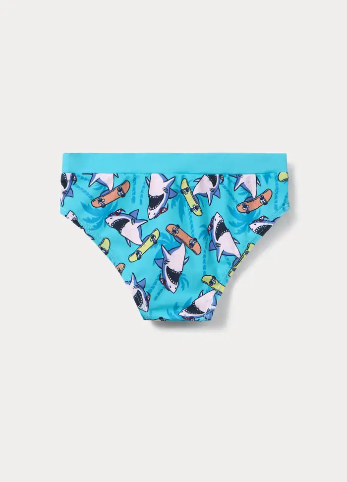 Costume Da Spiaggia Slip Bambino, Unisex, Azzurro acquamarina