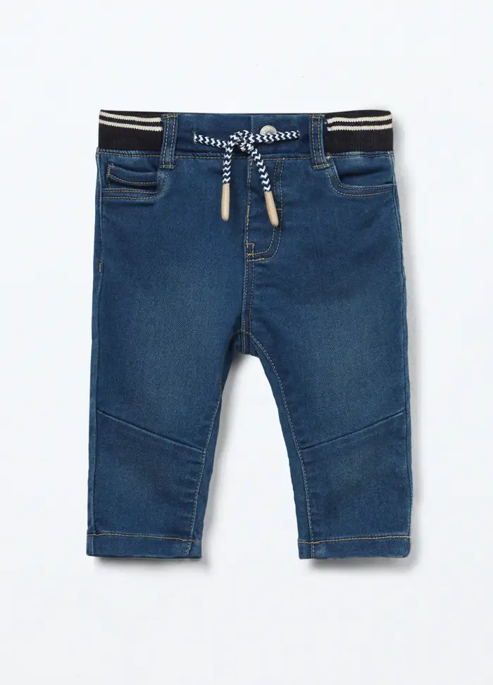 Blukids Denim Con Vita Elasticata Neonato, Blu