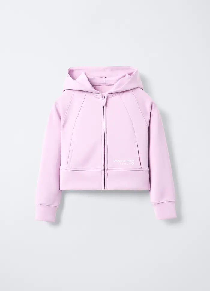 Felpa Con Cappuccio Misto Modal Stretch Bambina, Viola chiaro