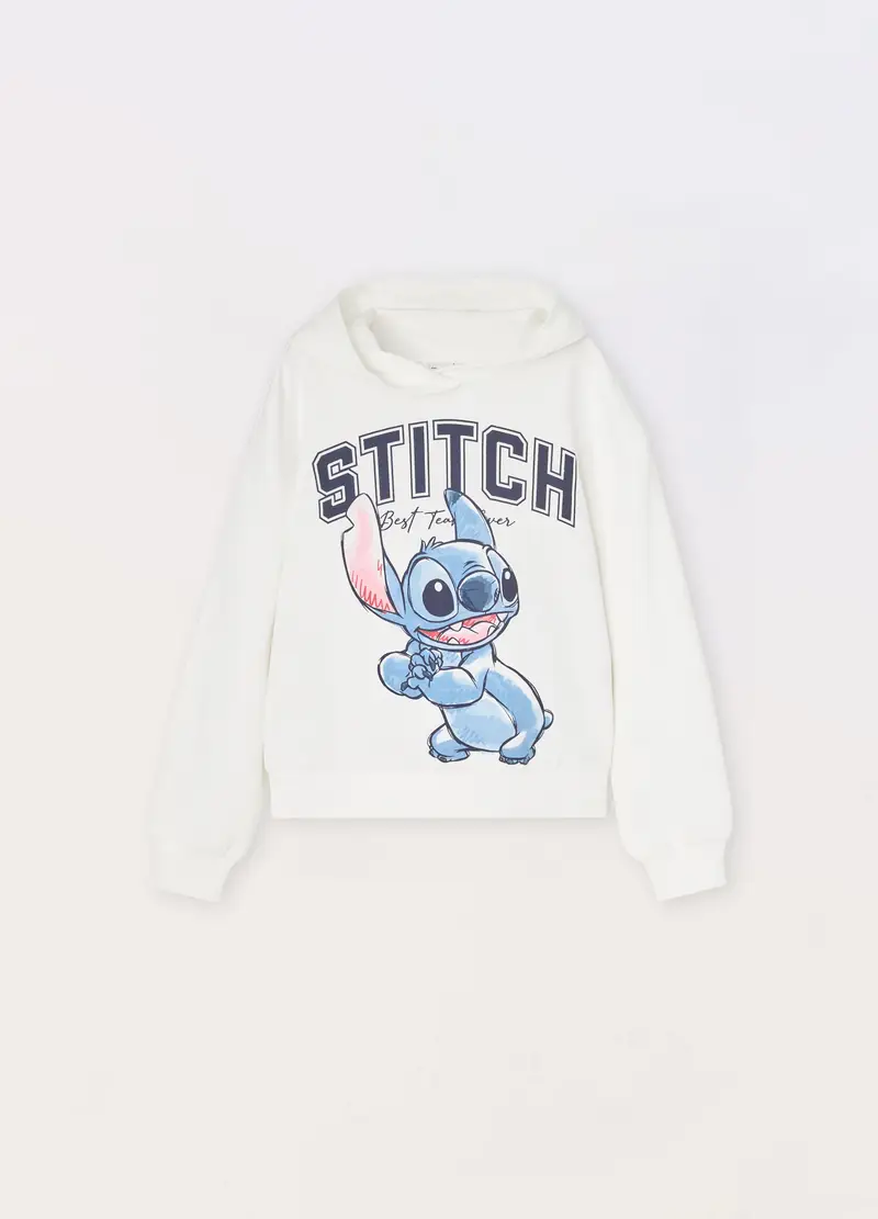 Blukids Felpa In French Terry Di Puro Cotone Ragazza, Bambina, Bianco, Taglia: 9