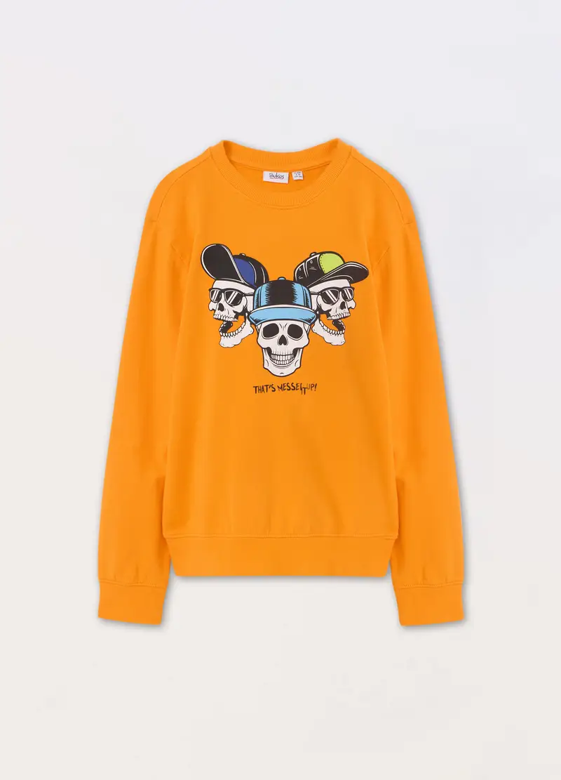 Blukids, Felpa In Puro Cotone Ragazzo, Bambino, Arancione papaya, Taglia: 9-10