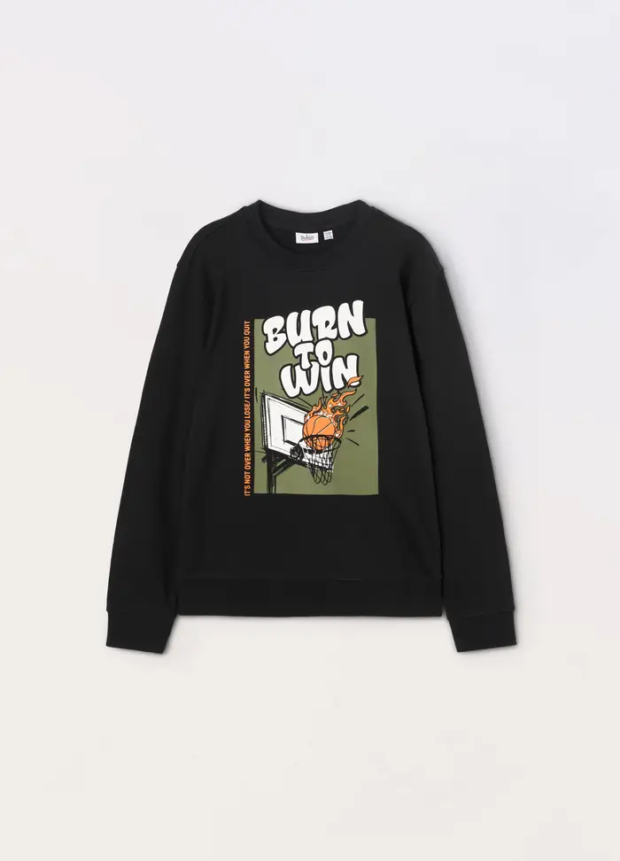 Blukids Felpa In Puro Cotone Ragazzo, Bambino, Nero