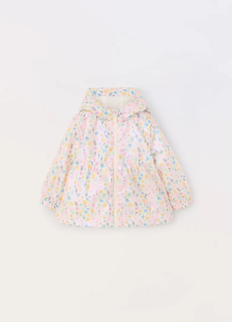 Blukids Giacca A Vento Con Cappuccio Neonata, Bambina, Bianco, Taglia: 9