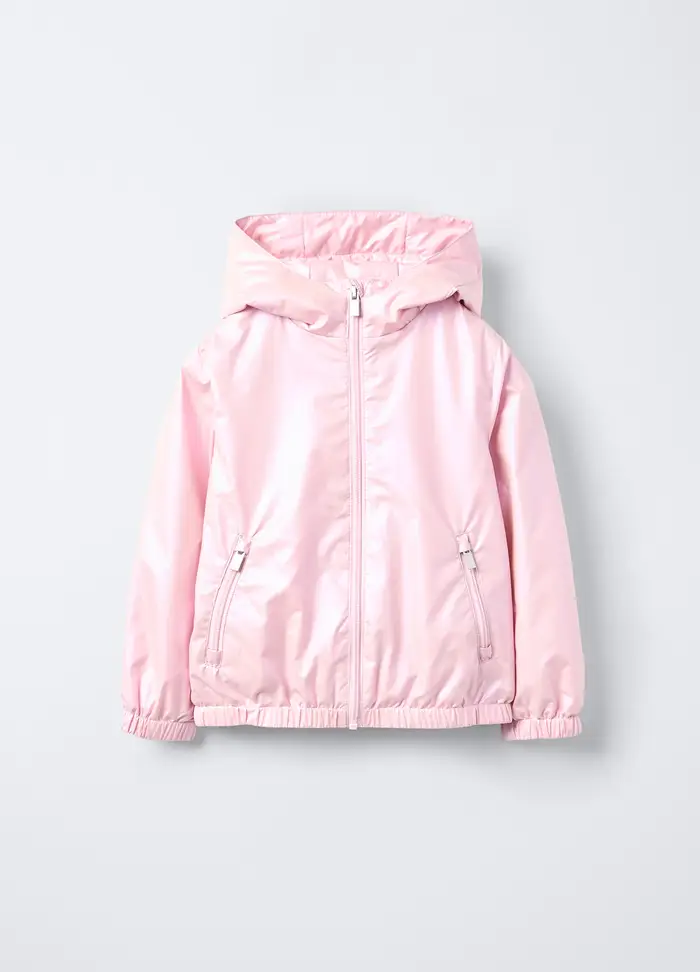Giacca Antipioggia Con Cappuccio Bambina, Rosa
