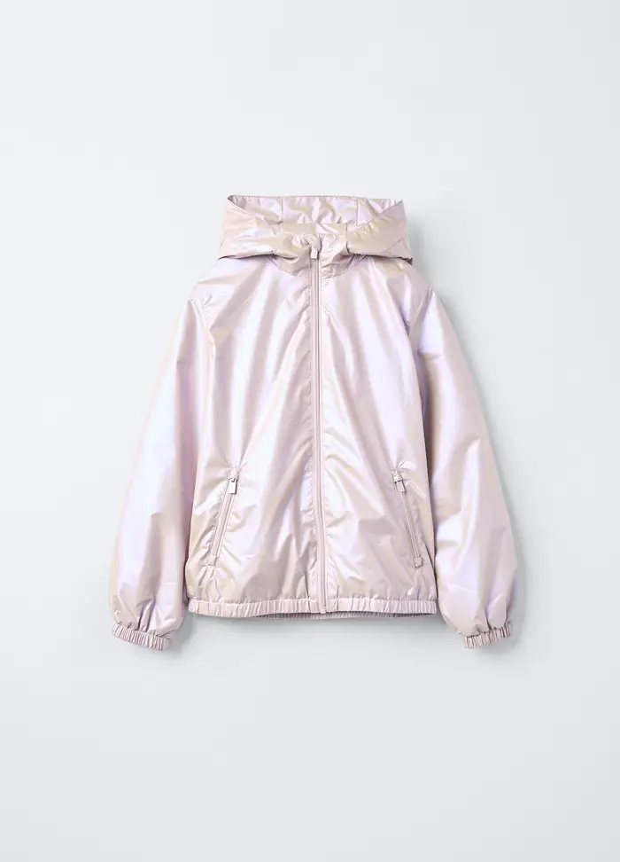 Giacca Antipioggia Con Cappuccio Ragazza, Bambina, Beige chiaro