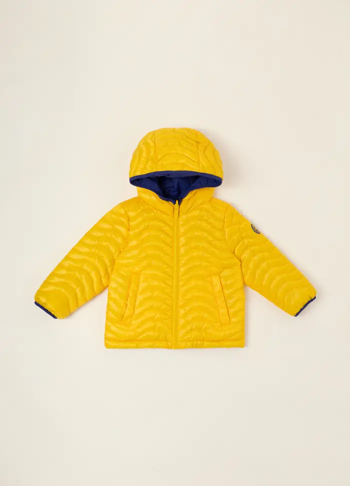 Blukids Giacca Reversibile Con Cappuccio Da Neonato, Giallo/Blu